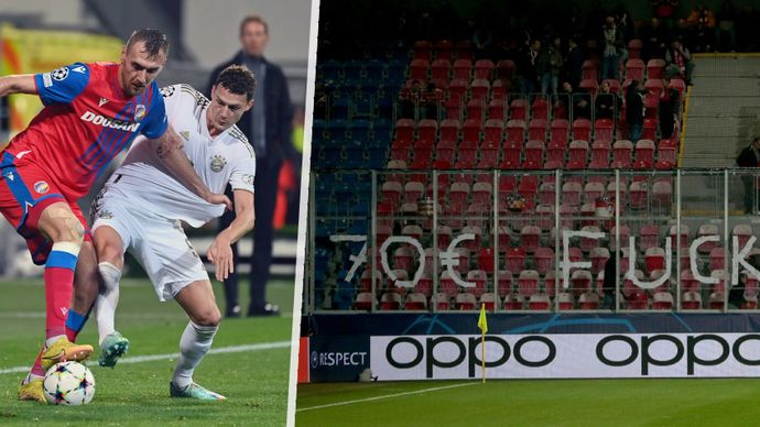 Fanoušci Bayernu v Plzni bojkotovali část utkání kvůli vysokým cenám vstupenek.
