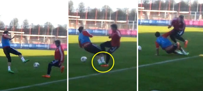 VIDEO: Auuu! Hvězdy Bayernu se zmasakrovaly na tréninku