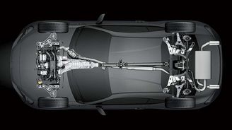 Pohled na hnací ústrojí toyobaru jasně ukazuje na klasickou koncepci. Motor je díky koncepci s protilehlými válci (boxer) nezvykle krátký. V podstatě má zástavbovou délku dvouválce. Pohled na hnací ústrojí toyobaru jasně ukazuje na klasickou koncepci. Motor je díky koncepci s protilehlými válci (boxer) nezvykle krátký. V podstatě má zástavbovou délku dvouválce.