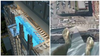 Video, které prověří váš strach z výšek. V USA postavili ve 40. patře bazén s průhledným dnem 