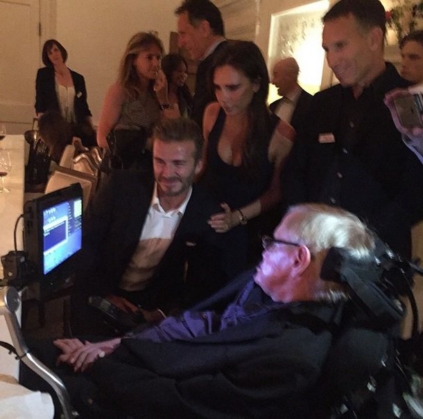 Beckhamovi se Stevenem Hawkingem
