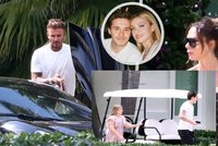 Mejdan před svatbou Brooklyna Beckhama: Příjezd v autě za miliony, ženichovi sourozenci a hvězdní hosté!