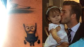 Nové tetování do sbírky Davida Beckhama: Vybrala mu ho jeho tříletá dcera Harper