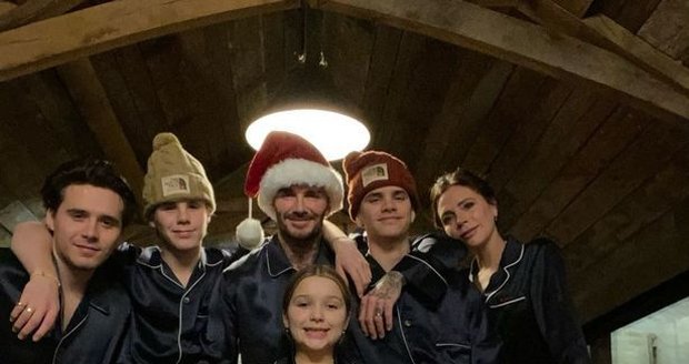 Rodina Beckhamových na Vánoce