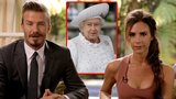 Beckhamovi popřáli královně: Jindy strnulá Victoria se usmívala