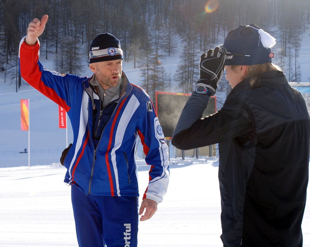 Trenér Stanislav Frühauf s Kateřinou Neumannovou