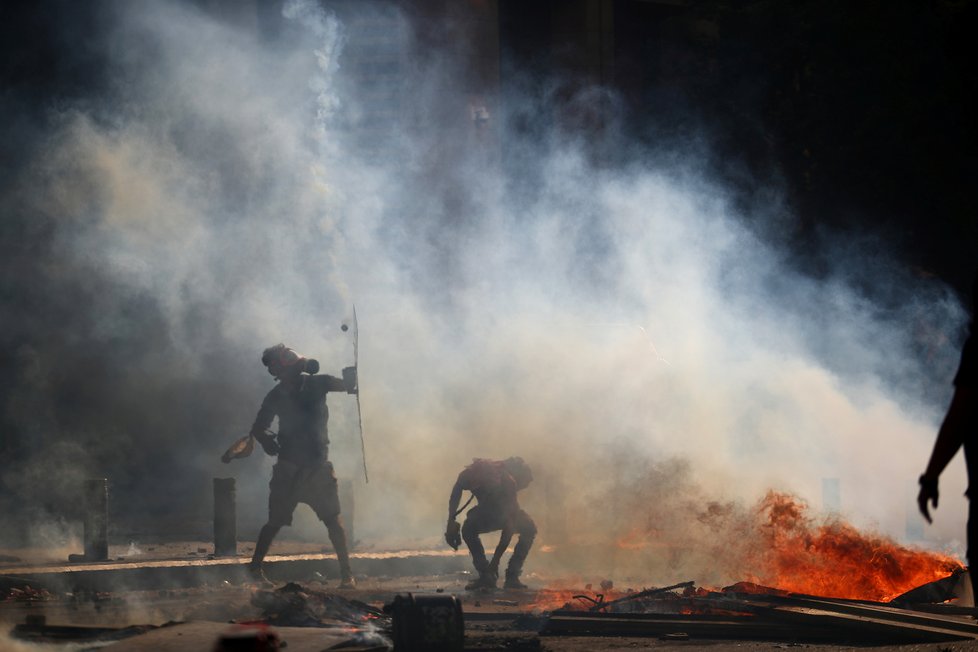 Demonstrace v Bejrútu, (8.08.2020).