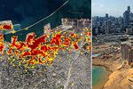NASA mapuje škody po obří bejrútské explozi skladu narvaného ledkem: Kráter je hluboký 43 metrů!