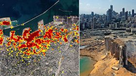 NASA mapuje škody po obří bejrútské explozi skladu narvaného ledkem: Kráter je hluboký 43 metrů!