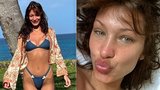 Sexy modelka Hadidová odhalila pravou tvář: Opuchlá a bez make-upu skotačila v plavkách!