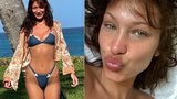 Sexy modelka Hadidová odhalila pravou tvář: Opuchlá a bez make-upu skotačila v plavkách!