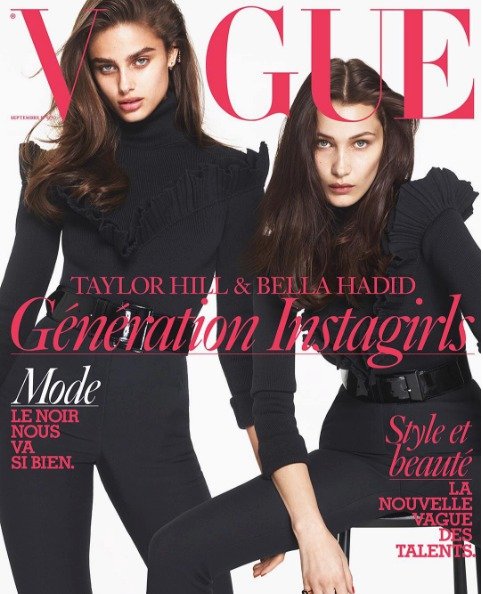 Bella Hadid s Taylor Hill na obálce zářijové Vogue