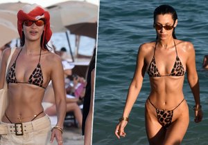 Bella Hadid na pláži v Miami