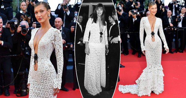 Bella Hadid si „zahrála" na Jane Birkin v nádherné sexy róbě.
