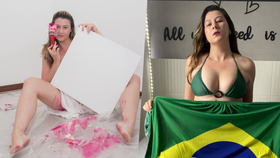 Brazilská umělkyně maluje obrazy pomocí vaginy.