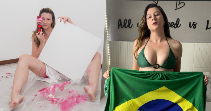 Brazilská umělkyně maluje obrazy pomocí vaginy.