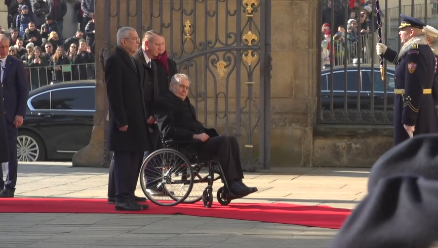 Prezident Miloš Zeman přivítal na Pražském hradě rakouského prezidenta Alexandera Van der Bellena s chotí (2.3.2023)