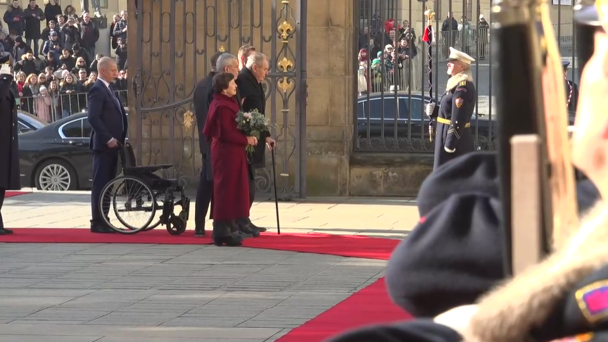 Prezident Miloš Zeman přivítal na Pražském hradě rakouského prezidenta Alexandera Van der Bellena s chotí (2.3.2023)