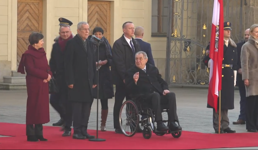 Prezident Miloš Zeman přivítal na Pražském hradě rakouského prezidenta Alexandera Van der Bellena s chotí (2.3.2023)