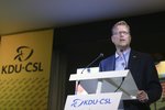 Předseda lidovců Pavel Bělobrádek vystoupil na konferenci KDU-ČSL 15. září 2018 v Praze.