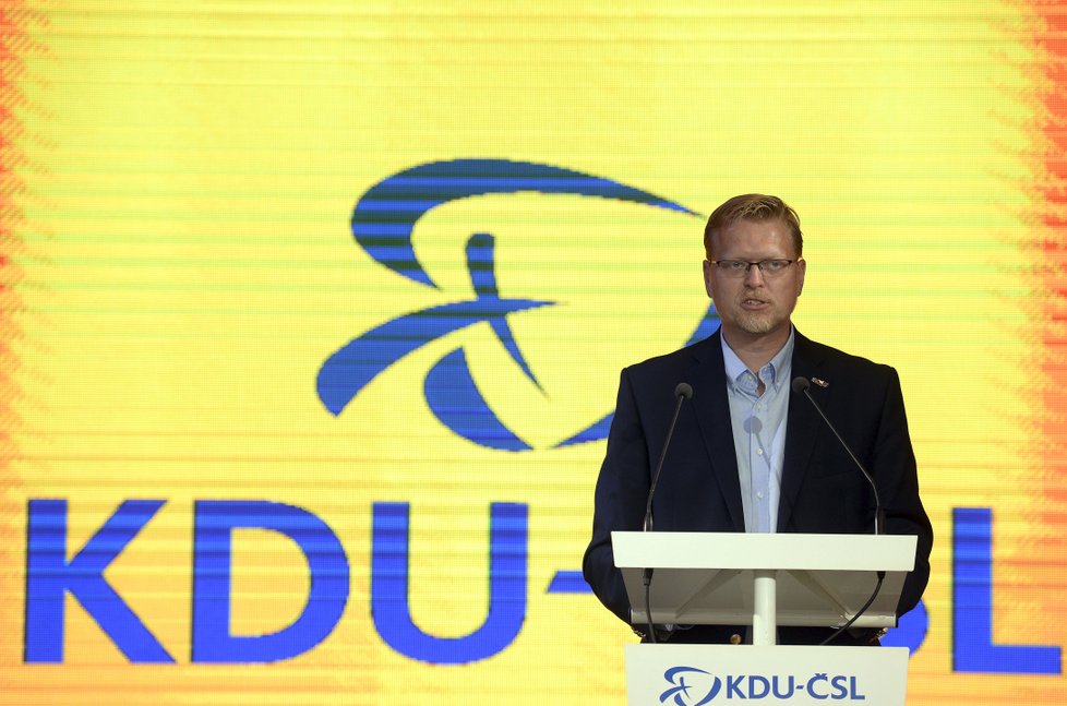 Předseda lidovců Pavel Bělobrádek vystoupil na konferenci KDU-ČSL 15. září 2018 v Praze.