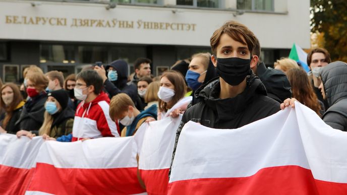 Pondělní protesty v Minsku