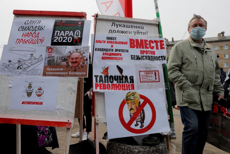 Záběry z protestů na podporu běloruské opozice (23. 6. 2020)