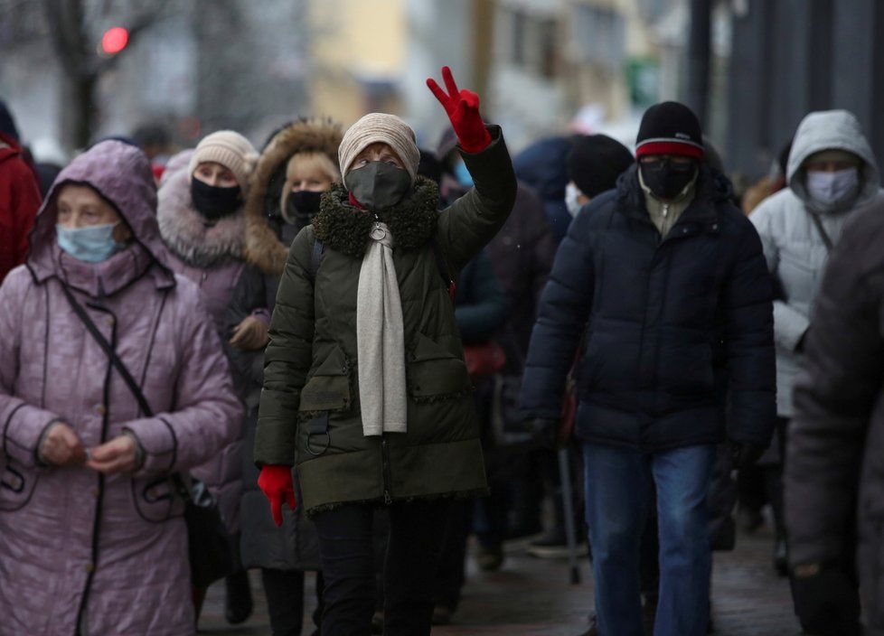 Demonstrace penzistů v Bělorusku