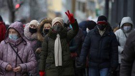 Demonstrace penzistů v Bělorusku.