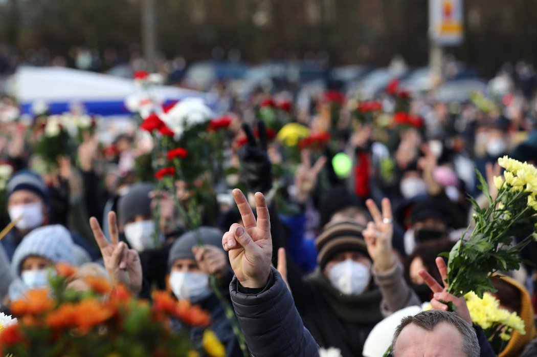 Protesty v Bělorusku.