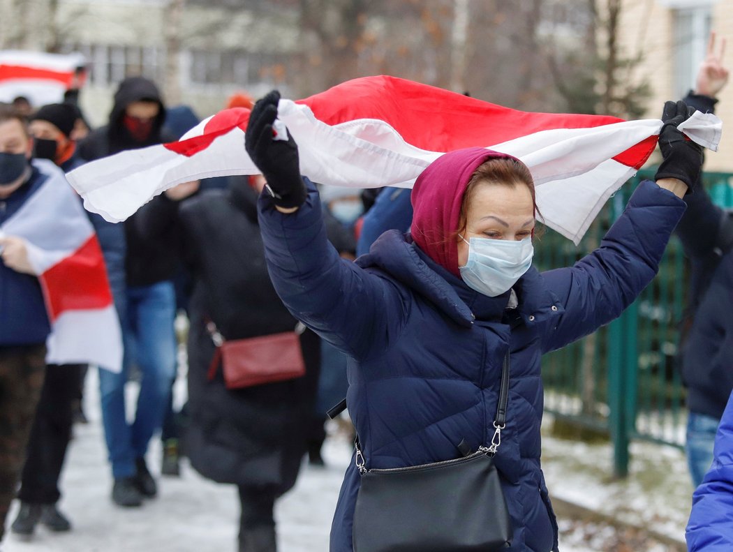 Protesty v Bělorusku.