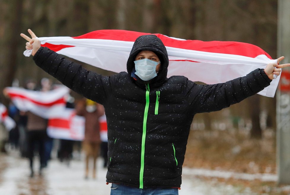 Protesty v Bělorusku.