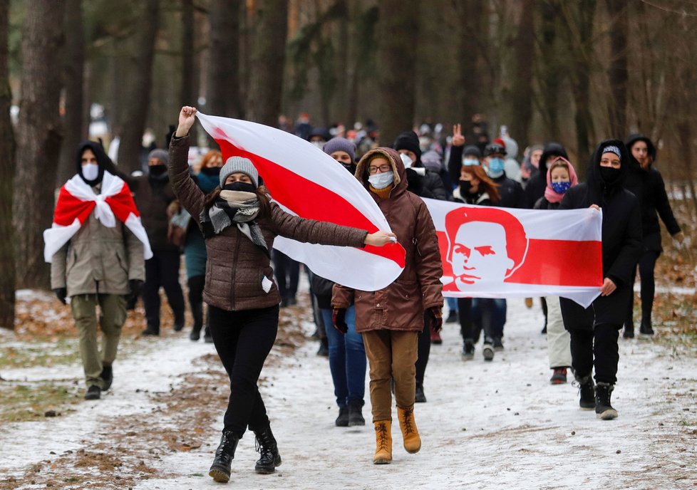 Protesty v Bělorusku.