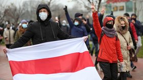 Protesty v Bělorusku pokračují (29. 11. 2020).