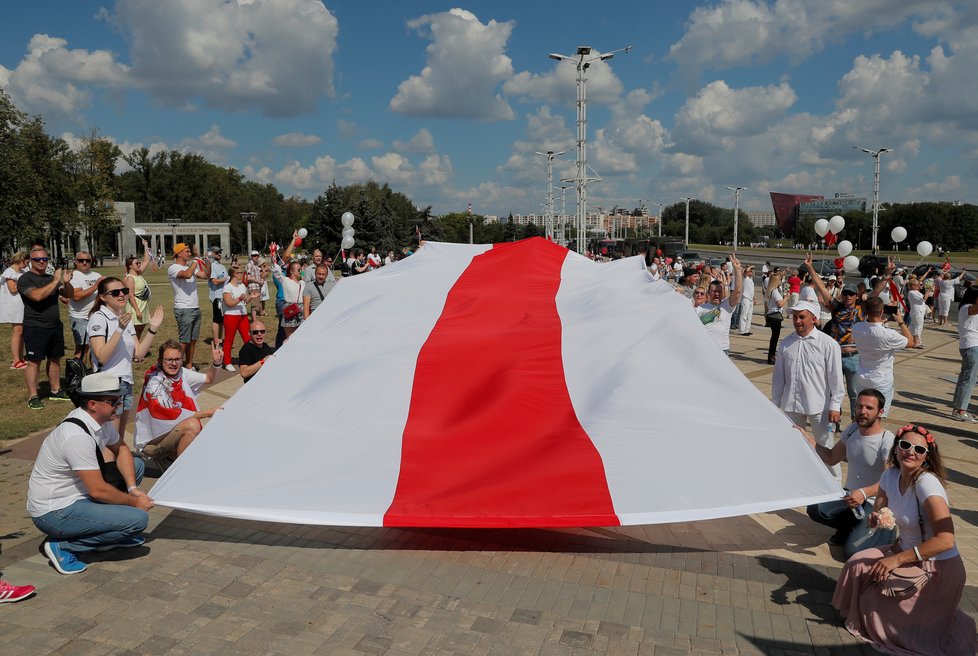 Demonstrace v běloruském Minsku (10.8.2020)