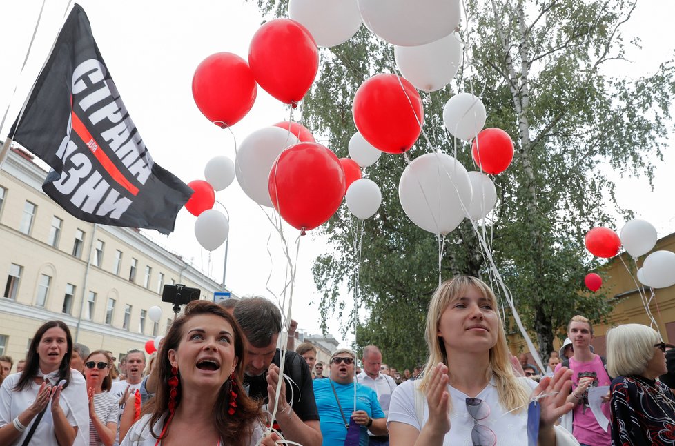 Protesty v Bělorusku.