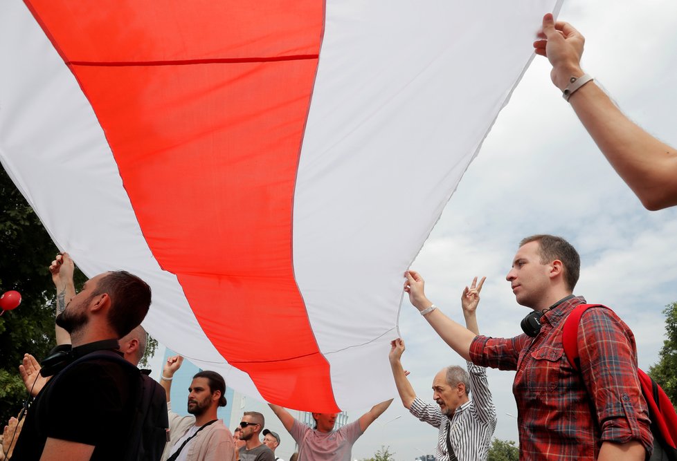 Protesty v Bělorusku.