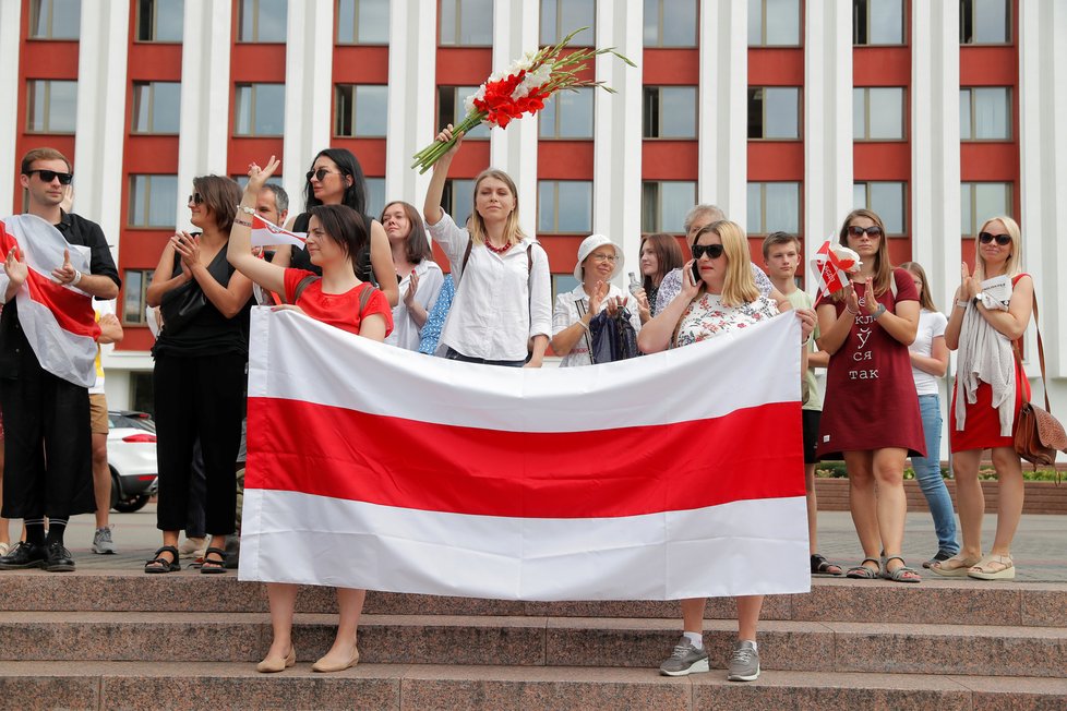 Protesty v Bělorusku.