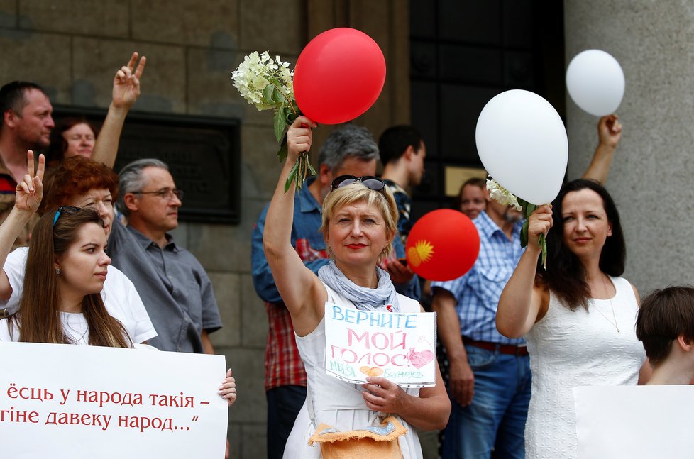 Protesty v Bělorusku.