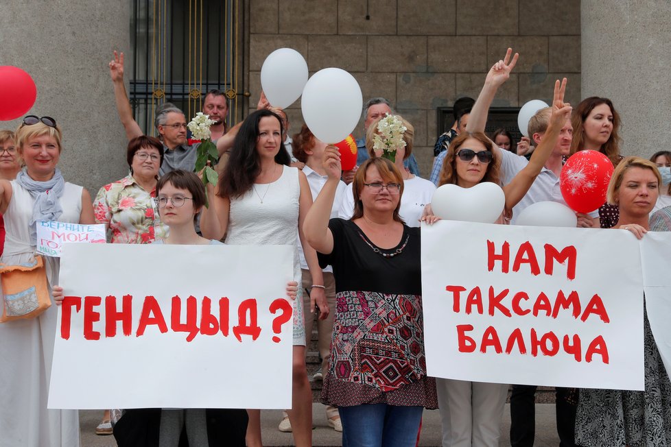 Protesty v Bělorusku.