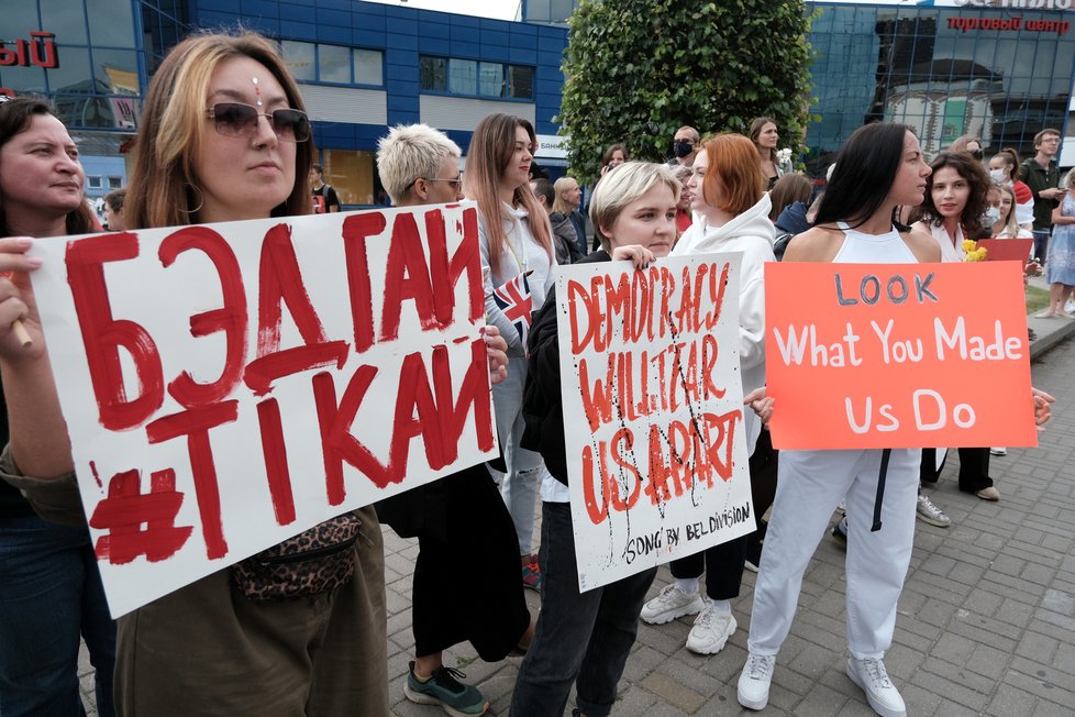 V Bělorusku pokračují protesty proti prezidentu Lukašenkovi, (6. 9. 2020).