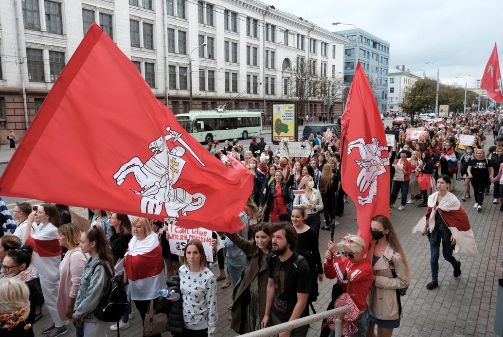 V Bělorusku pokračují protesty proti prezidentu Lukašenkovi, (6. 9. 2020).