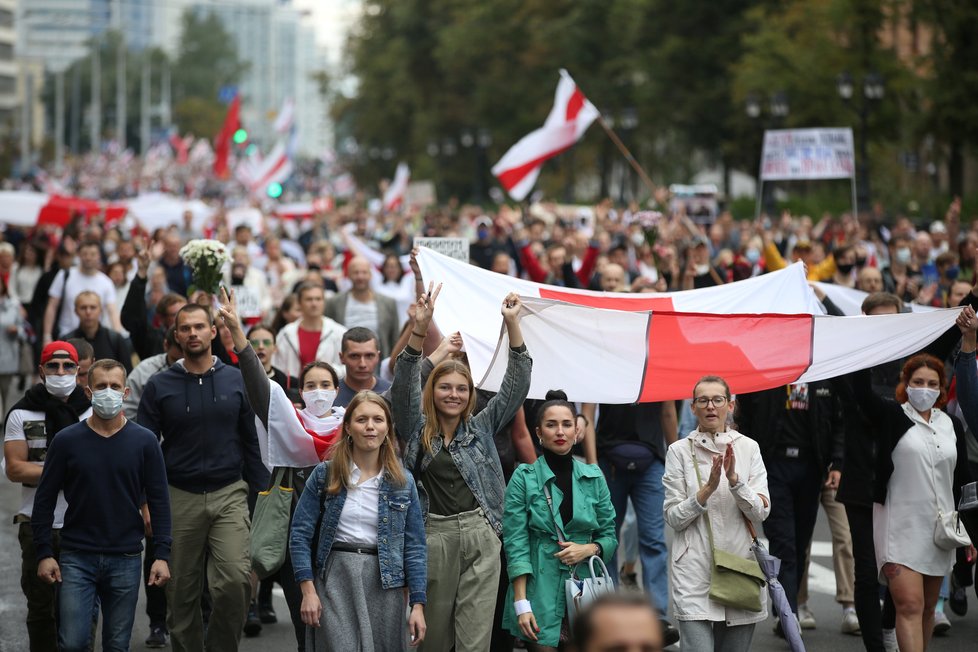 V Bělorusku pokračují protesty proti prezidentu Lukašenkovi, (6. 9. 2020).