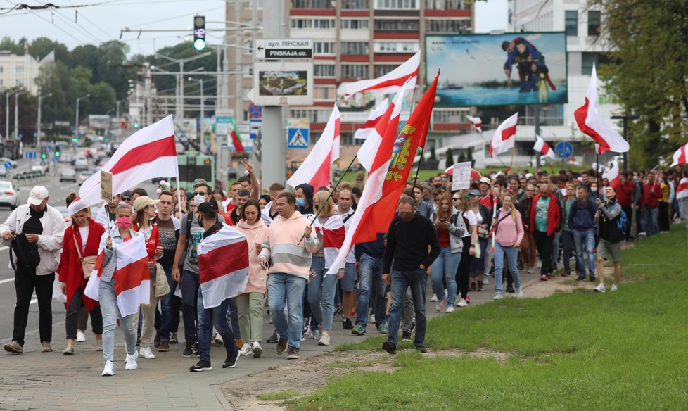 V Bělorusku pokračují protesty proti prezidentovi Lukašenkovi, (6.09.2020).