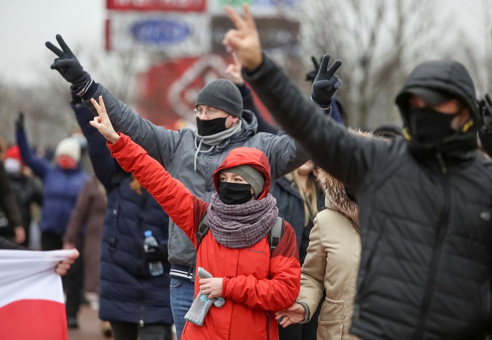 Protesty v Bělorusku pokračují (29. 11. 2020).