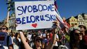 Demonstrace k vyjádření solidarity s protesty v běloruských městech se konala 16. srpna na Staroměstském náměstí v Praze. Demonstrace k vyjádření solidarity s protesty v běloruských městech se konala 16. srpna na Staroměstském náměstí v Praze.