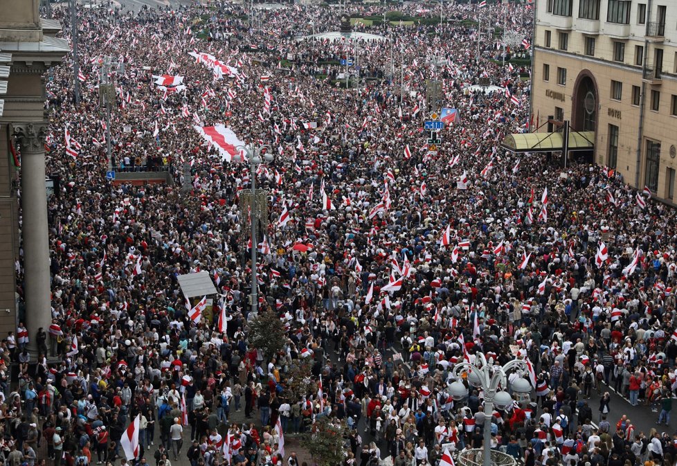 Demonstrace v Běloruském Minsku. (23.8.2020)