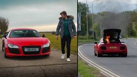 YouTuber si koupil auto za milion: Červený sporťák mu do základu shořel!