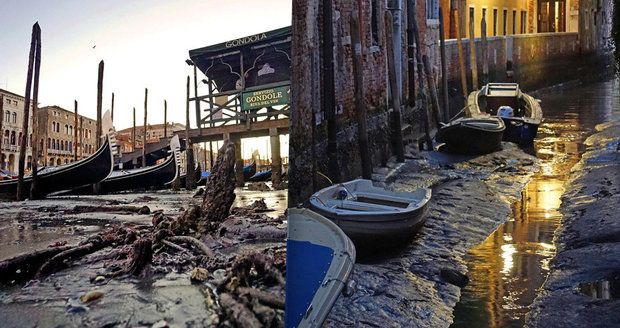 Romantika v bahně: Benátky sužuje nedostatek vody! Gondoly se válí na dně kanálů