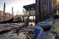 Romantika v bahně: Benátky sužuje nedostatek vody! Gondoly se válí na dně kanálů